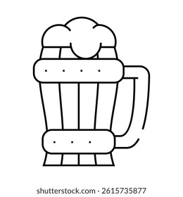 beer cup line icon vector. beer cup sign. isolated contour symbol black illustration