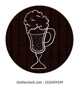 beer cup oktoberfest celebration icon vector illustration design