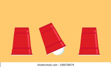 Beer cup vector. free space for text. wallpaper. copy space. ping pong ball vector.