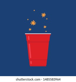 Beer cup vector. free space for text. wallpaper. copy space. ping pong ball vector.