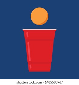 Beer cup vector. free space for text. wallpaper. copy space. ping pong ball vector.