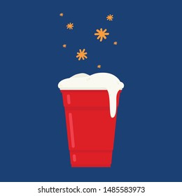 Beer cup vector. free space for text. wallpaper. copy space. ping pong ball vector.