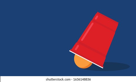 Beer cup vector. free space for text. wallpaper. copy space. ping pong ball vector.