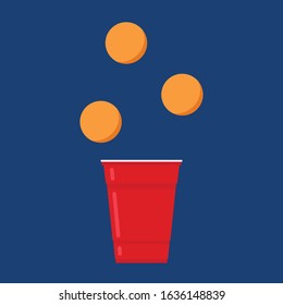 Beer cup vector. free space for text. wallpaper. copy space. ping pong ball vector.