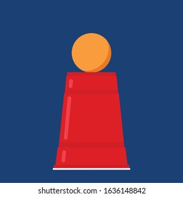 Beer cup vector. free space for text. wallpaper. copy space. ping pong ball vector.