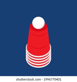 Beer cup vector. free space for text. wallpaper. copy space. ping pong ball vector.