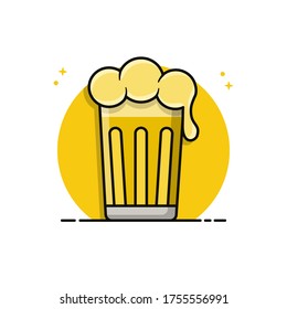 Beer Cup Vector Icon. Beer Foam on Glass Illustration Design. Beer Mug Symbol