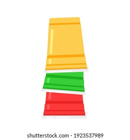 Beer cup vector. Beer cup logo design. Beer cup stack.