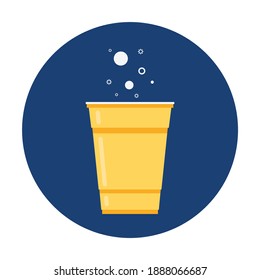 Beer cup vector. yellow beer cup. symbol. wallpaper. free space for text.