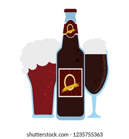 Beer cups and bottle