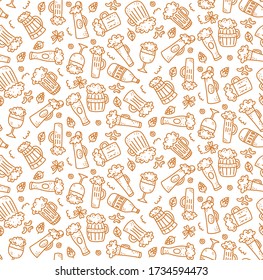 Bebidas lindo doodle sin costura patrón vectorial