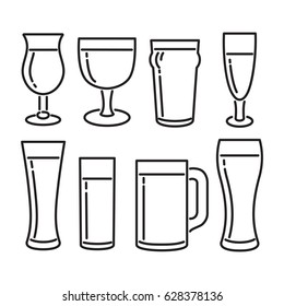 beer cups line icon