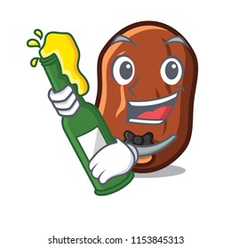 With beer dates fruit mascot cartoon