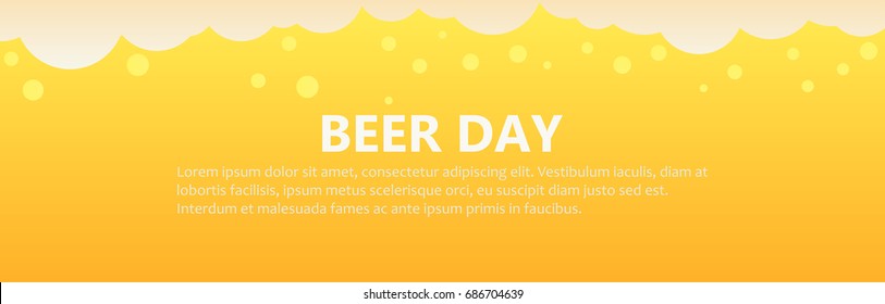 Beer day banner background. Vector flat illustration