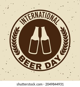 beer day card with bottles