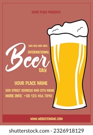 Beer day celebration poster flyer social media post design