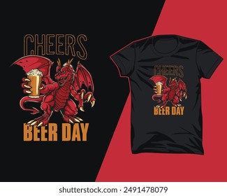 beer day dragon t shirt design