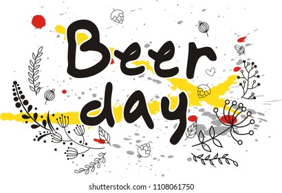beer day . elegant floral frame