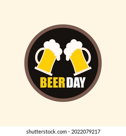 Beer Day greeting card. Vector illustration
