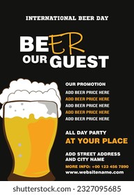Beer day party poster flyer social media post design