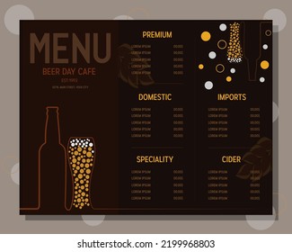 Beer Day Restaurant Menu Vector Design