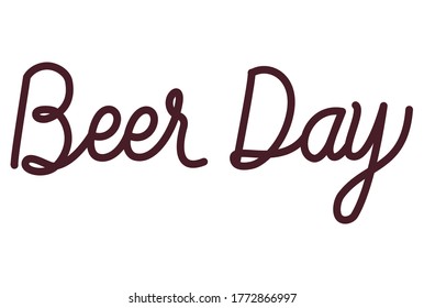 Diseño de textos sobre el día de la cerveza, Pub bar de alcohol bebidas cerveza ale y lager tema Ilustración vectorial