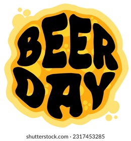 beer day typography background yellow beer with soda for commercial or other