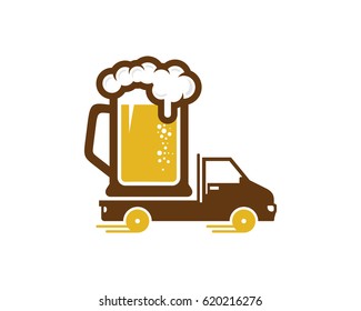 Beer Delivery Icon Logo Design Element