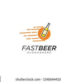 Beer Delivery Logo Design Template Vector . Fast Beer Icon Logo Design Element