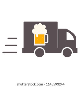 Beer Delivery. Symbol Template Logo. Isolated vector illustration