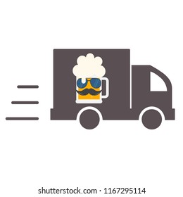 Beer Delivery. Symbol Template Logo. Isolated vector illustration.