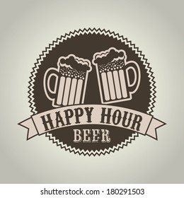 beer design over beige background vector illustration  