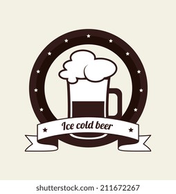 Beer design over beige background, vector illustration