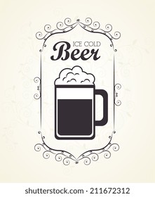 Beer design over beige background, vector illustration