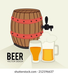 Beer design over beige background, vector illustration