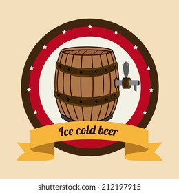 Beer design over beige background, vector illustration