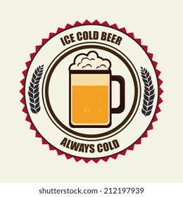 Beer design over beige background, vector illustration