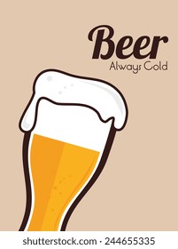 Beer design over beige background, vector illustration.