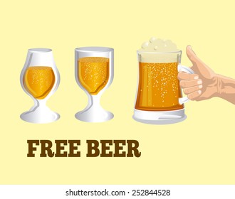 Beer design over beige background, vector illustration.