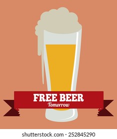 Beer design over beige background, vector illustration.