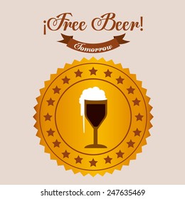 Beer design over beige design, vector illustration.