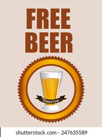 Beer design over beige design, vector illustration.