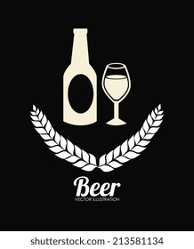 Beer design over black background,vector illustration