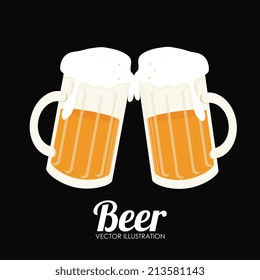 Beer design over black background,vector illustration