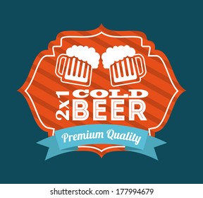 beer design over  blue  background vector illustration  