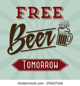 Beer design over blue background, vector illustration