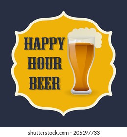 beer design over blue  background vector illustration