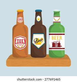 Beer design over blue background, vector illustration.