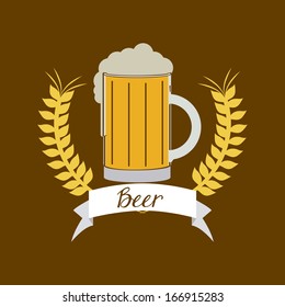 beer design over brown  background vector illustration 