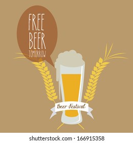 beer design over brown  background vector illustration 
